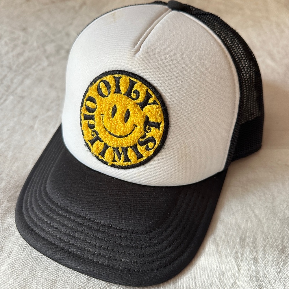 Pepper & Rose Oily Optimist Smily Face Truckers Hat